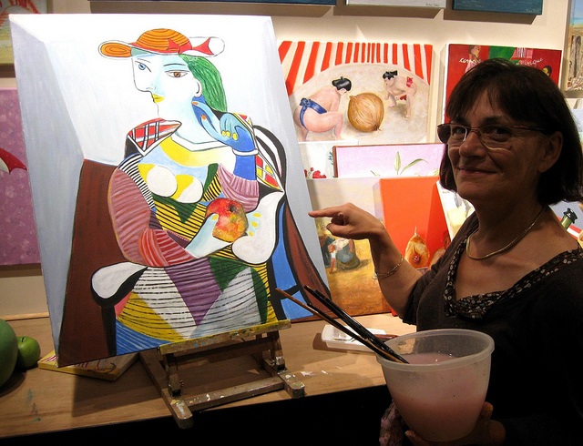 Lina Borlenghi, Gisors, amie peintre en atelier du pommier du jeudi soir